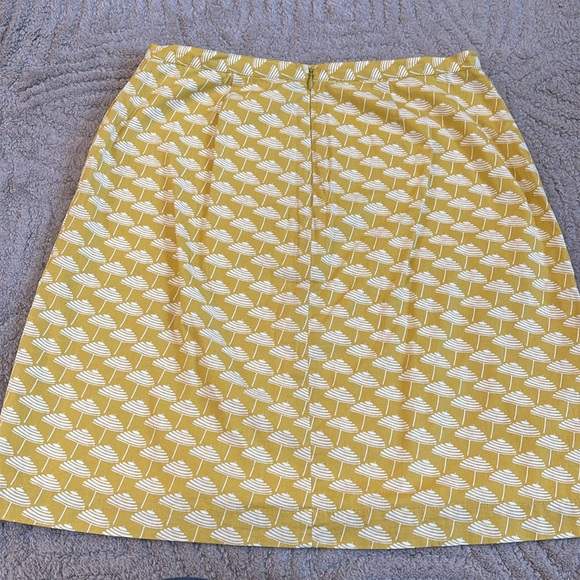 BODEN Petite 6P Yellow Mimosal Parasol Printed Cotton A-Line Skirt - Picture 4 of 7